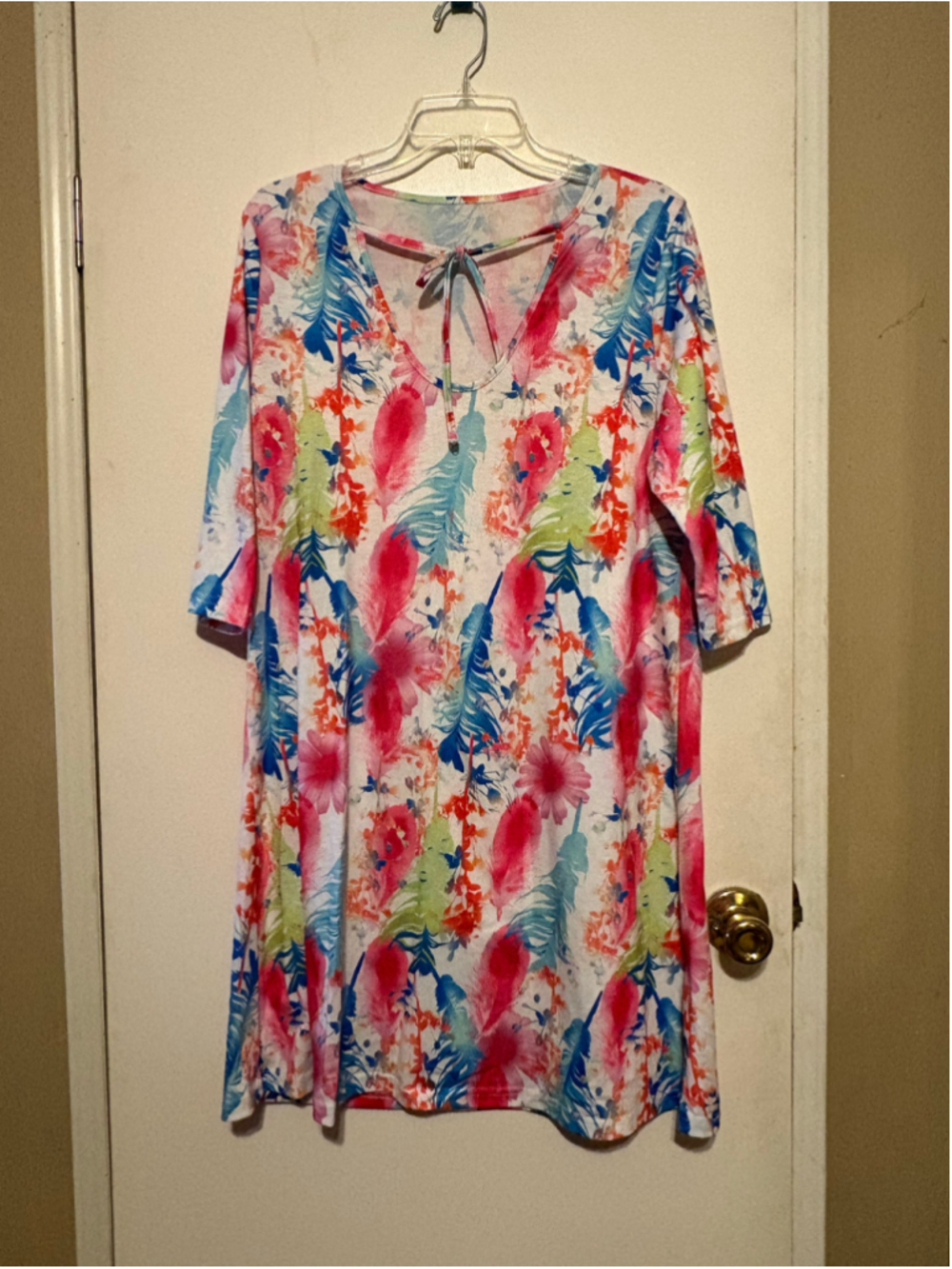 Women's Unbranded Floral Mini Dress Size M White Pink